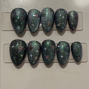 Galaxy Glitter Press-On Nails